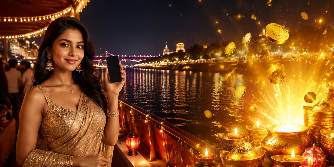 Ahmedabad Riverfront illuminated during Diwali festival